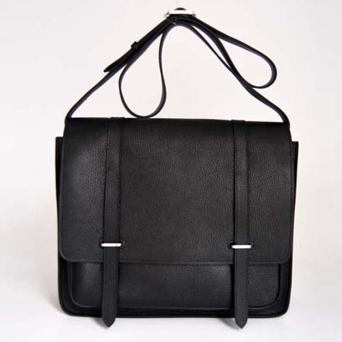 Hermes Steve Togo Leather Messenger Bag Black 92111 On Sale - Click Image to Close